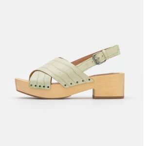 Madewell The Farrah Clog Sandals Croc Embossed Open Toe Slingback sz 7